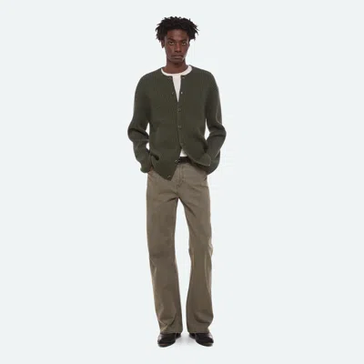Helmut Lang Rib Crew Cardigan In Thyme