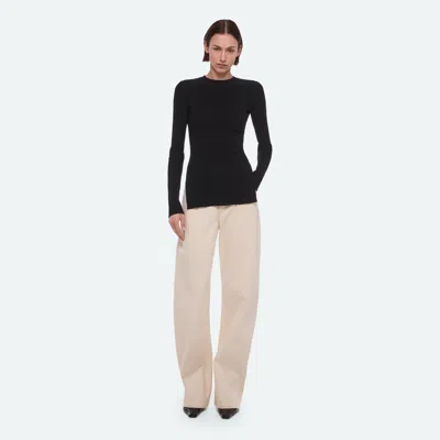 Helmut Lang Rib Crewneck Sweater In Black