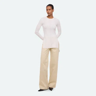 Helmut Lang Rib Crewneck Sweater In Off White