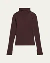 Helmut Lang Shrug Layer Turtleneck Sweater In Burgundy