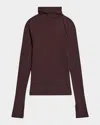 Helmut Lang Shrug Layer Turtleneck Sweater In Brown
