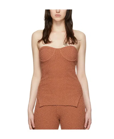 Helmut Lang Rib Knitted Vest In Brown
