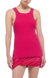 Helmut Lang Ribbed Tank Top In Fuschia