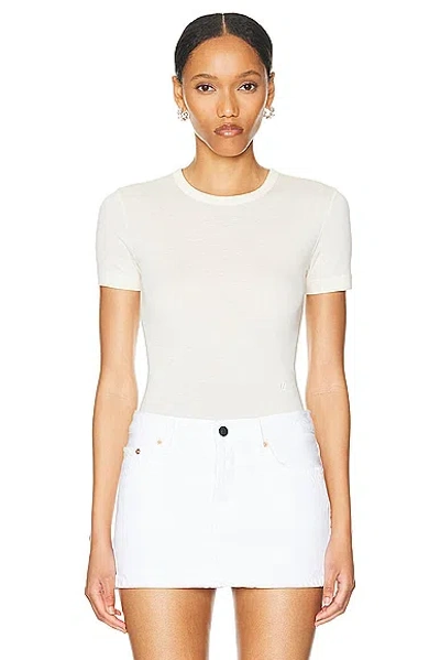 Helmut Lang Rib T-shirt In Ivory