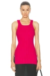 Helmut Lang Ribbed Tank Top In Fuschia