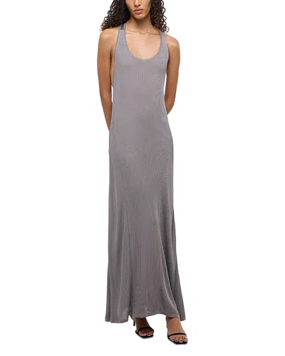 Helmut Lang Ribbed Twist Dress In Grey Lavender