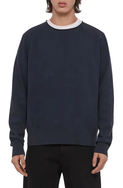 Helmut Lang Ribbed Cotton Polo Sweater In Blue