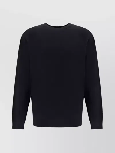 HELMUT LANG RIBBED CREW NECK SWEATER WITH CONTRAST PIPING