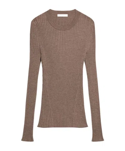 HELMUT LANG HELMUT LANG RIBBED CREWNECK OPEN-BACK TOP