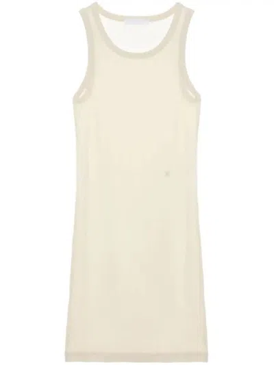 Helmut Lang Ribbed Crewneck Tank Mini Dress In Yellow