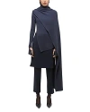 Helmut Lang Draped Rib Sweater In Navy Melange