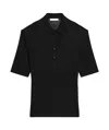 Helmut Lang Ribbed-knit Polo Shirt In Black