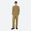 Helmut Lang Ribbed Military Sweater In Warm Khaki