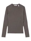 Helmut Lang Ribbed Open-back Top In Brown