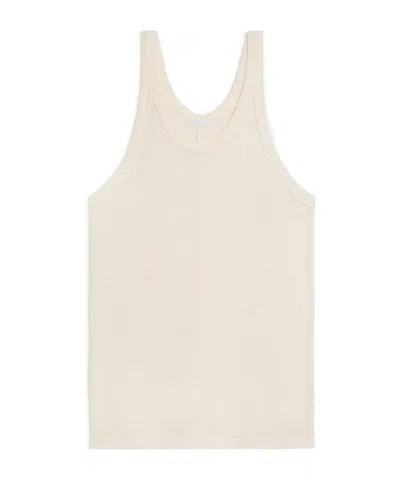 Helmut Lang Ribbed Tank Top In White