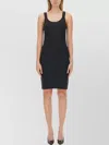 Helmut Lang Ribbed Texture Scoop Neckline Slim Fit