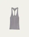 Helmut Lang Ribbed Twist Tank Top In Grey Lavender