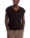 Helmut Lang Ribbed V-neck Sweater Vest In Brown