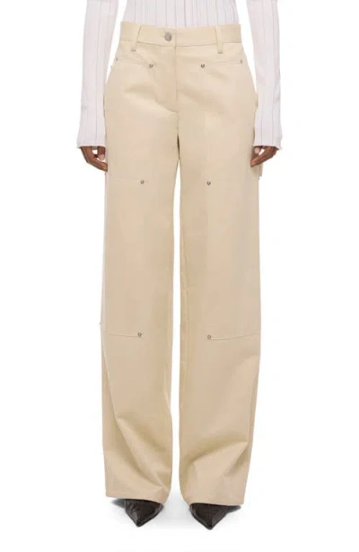 Helmut Lang Rivet Detail Cotton Carpenter Pants In Yellow