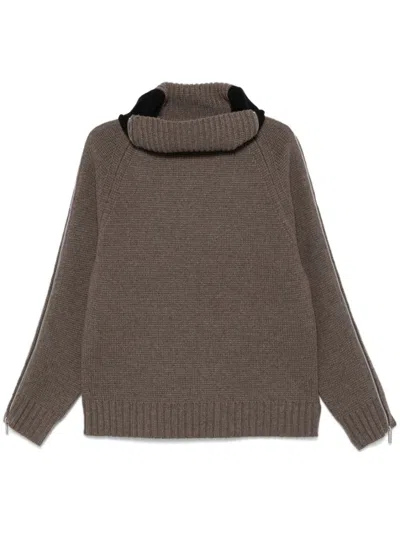 Helmut Lang Roll-neck Sweater In Brown