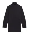 Helmut Lang Roll-neck Wool-blend Minidress In Black