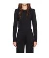 Helmut Lang Round Collar And Long-sleeved T-shirt In Black