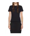 Helmut Lang Logo Embroidered Crew Neck Short Sleeve Top In Black