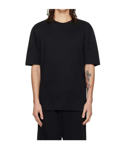 Helmut Lang Round Collar Logo T-shirt In Black