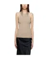 Helmut Lang Taupe Polyester Tank Top In Nude