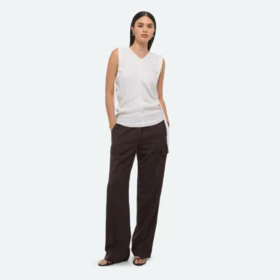 Helmut Lang Ruched Armhole Top In White