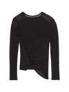 Helmut Lang Ruched Asymmetric Top In Black