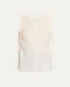 Helmut Lang Ruched Sleeveless Top In Neutral