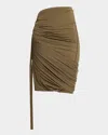 Helmut Lang Women's Wind Draped Jersey Convertible Skirt In Olv