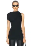 Helmut Lang Draped Jersey One Shoulder Top In Black
