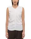 Helmut Lang Ruched Sleeveless Top In White