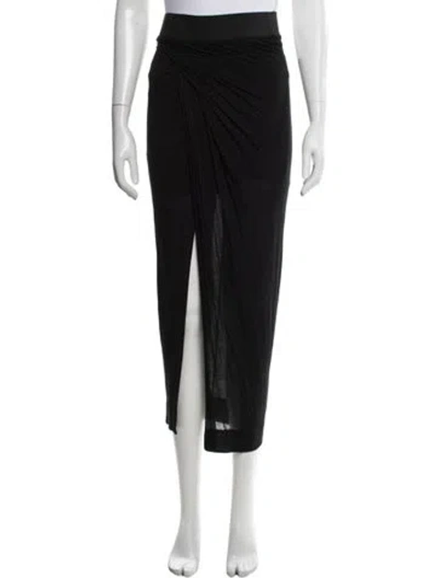 Pre-owned Helmut Lang Ruffle Embellishment Long Skirt In Black
