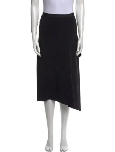 Pre-owned Helmut Lang Ruffle Embellishment Midi Length Skirt In Black