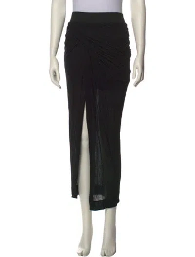 Pre-owned Helmut Lang Ruffle Embellishment Midi Length Skirt In Black