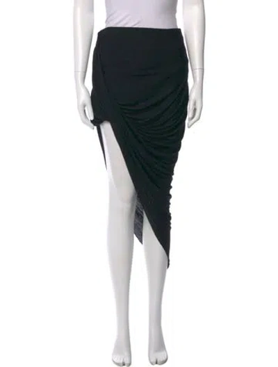 Pre-owned Helmut Lang Ruffle Embellishment Midi Length Skirt In Black