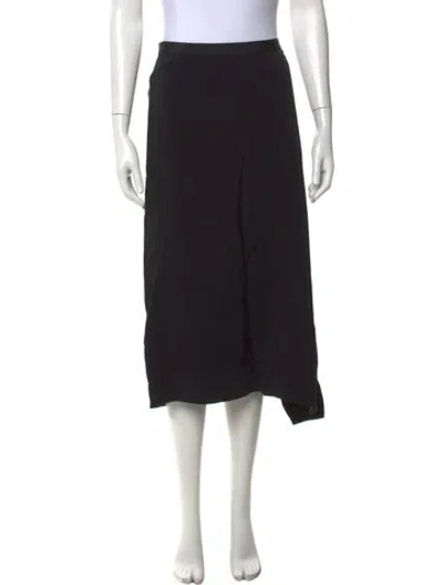 Pre-owned Helmut Lang Ruffle Embellishment Midi Length Skirt In Black