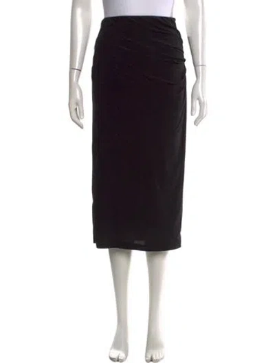 Pre-owned Helmut Lang Ruffle Embellishment Midi Length Skirt In Black