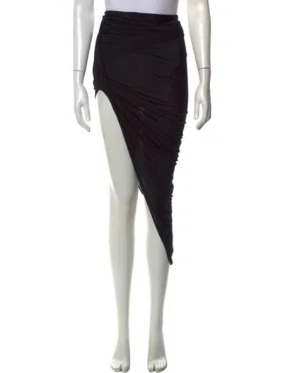 Pre-owned Helmut Lang Ruffle Embellishment Midi Length Skirt In Black