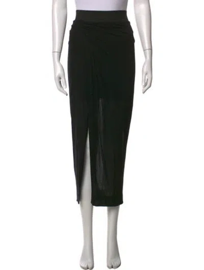 Pre-owned Helmut Lang Ruffle Embellishment Midi Length Skirt In Black