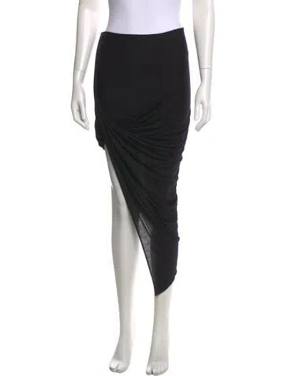 Pre-owned Helmut Lang Ruffle Embellishment Midi Length Skirt In Black