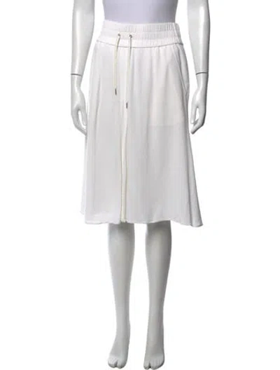Pre-owned Helmut Lang Ruffle Embellishment Midi Length Skirt In White