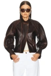 Helmut Lang Saddle Leather Jacket In Saddle