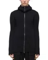 Helmut Lang Safety Convertible Merino Wool Rib Balaclava Cardigan In Black