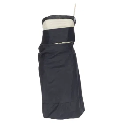 Helmut Lang Sash One Shoulder Asymmetric Dress In Black