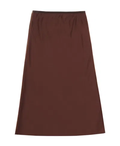 Helmut Lang Satin Straight-hem Skirt In Red