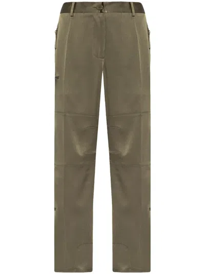 Helmut Lang Satin Straight-leg Trousers In Green